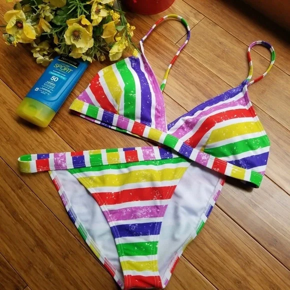 NWT Fun Rainbow Bikini! - Picture 2 of 4